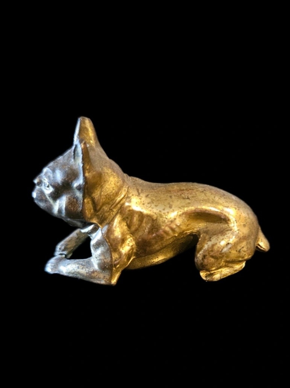 Vintage Brass Figurine Metal Boston Terrier Statue